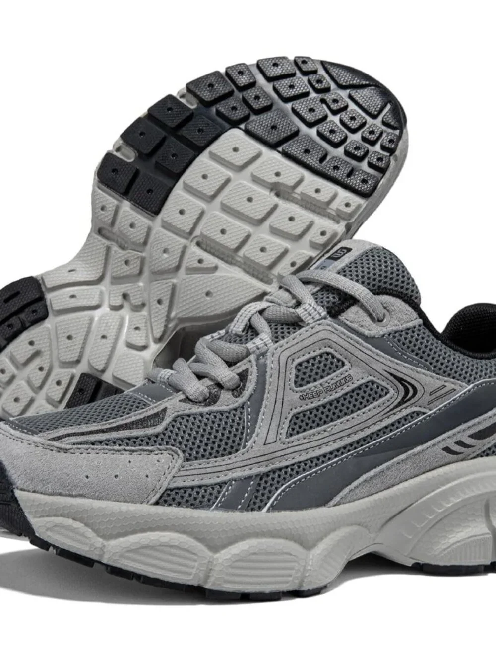 Women's Dark Grey Chunky Fashion Sneakers Casual Sports Shoes Mesh Athletic